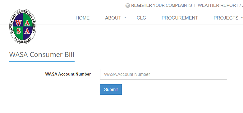 WASA Faisalabad Duplicate Bill Online