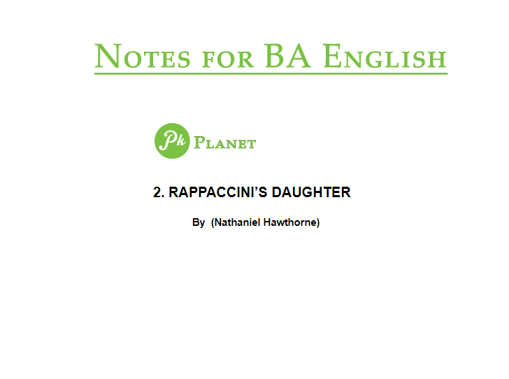 RAPPACCINIS DAUGHTER BA English