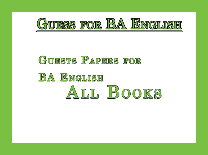 BA English Guess Paper 2017-2018 Punjab University
