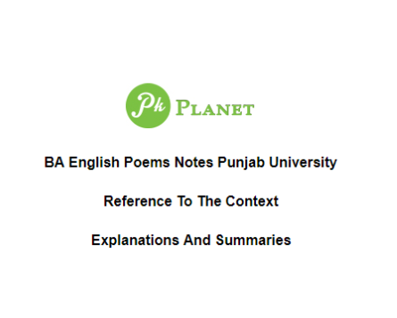 BA English Poems Notes