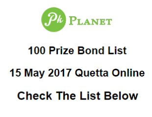 Prize Bond List Of 100