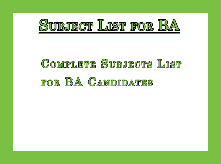 Punjab University BA Subject List for Private Candidates