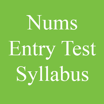 Nums Entry Test Syllabus 2017 Download pdf